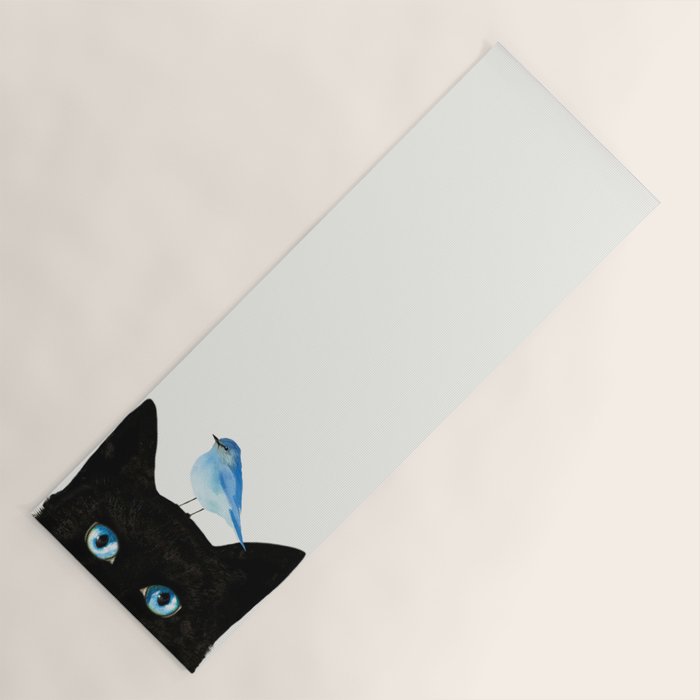 Cat and Bird Yoga Mat Gallery Image 1