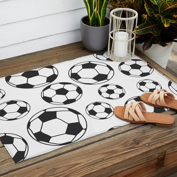 Soccer Balls Outdoor Rug Gallery Image 2