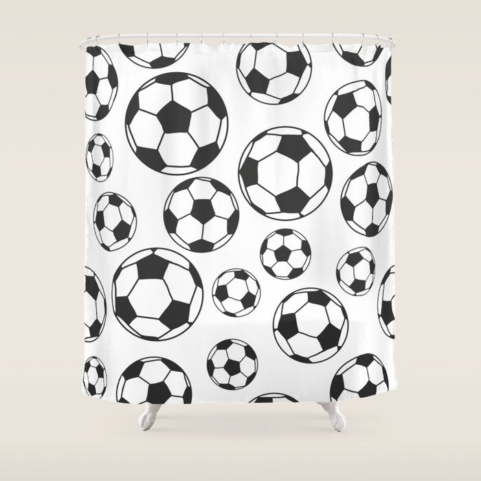 Soccer Balls Shower Curtain Gallery Image 1