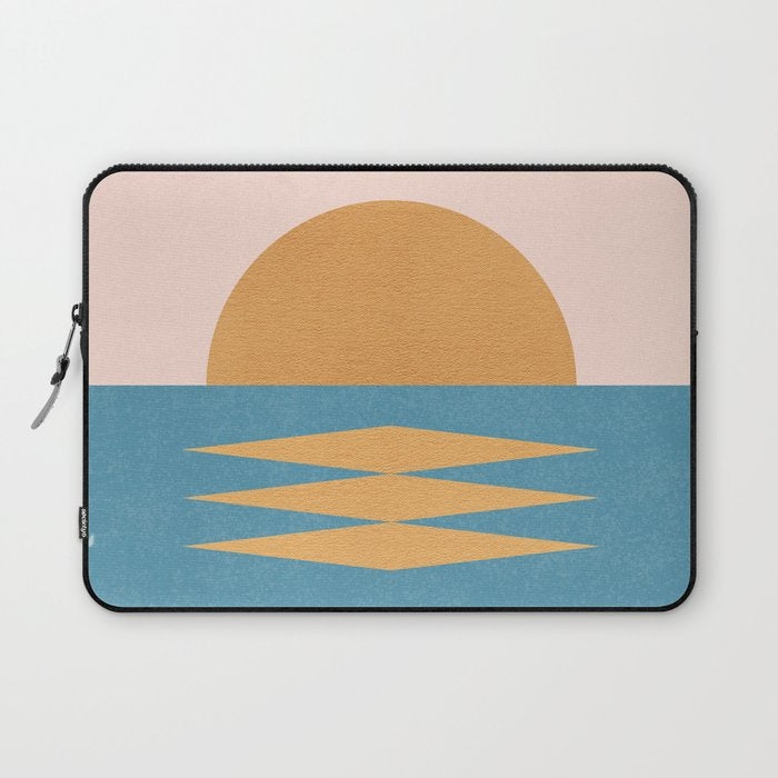 Sunrise Geometric - Midcentury Style Laptop Sleeve Gallery Image 1
