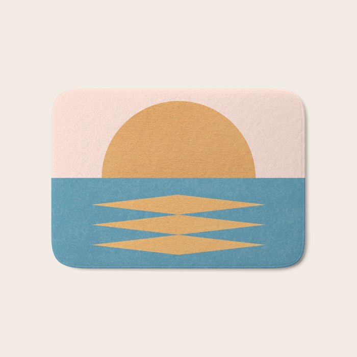 Sunrise Geometric - Midcentury Style Bath Mat Gallery Image 1