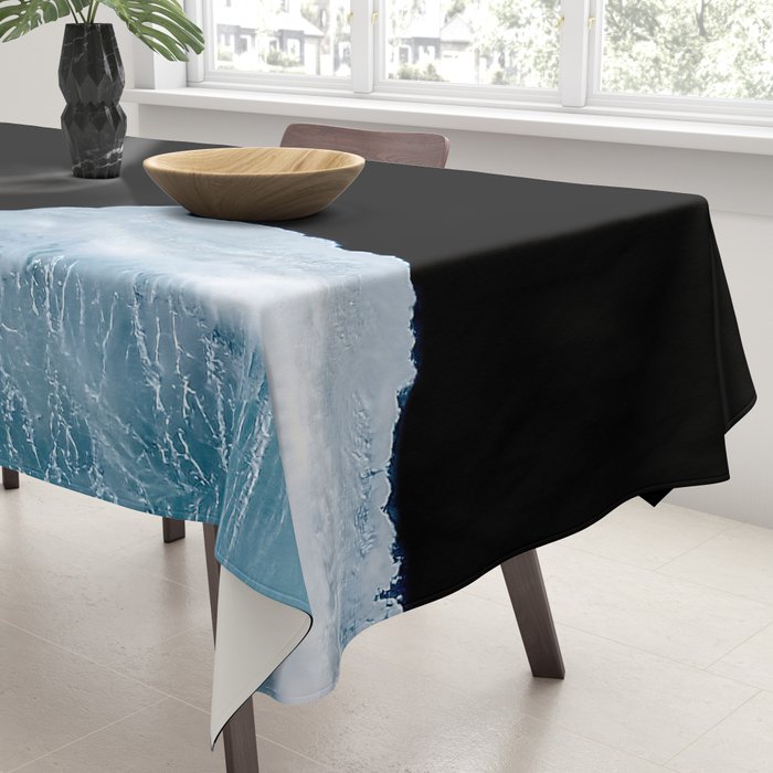 Minimalist wave crashing on a black sand beach in Iceland â Ocean Landscape Photography Tablecloth Gallery Image 3