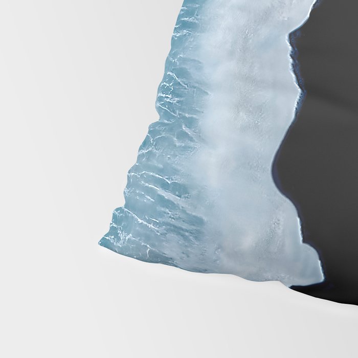 Minimalist wave crashing on a black sand beach in Iceland â Ocean Landscape Photography Pillow Sham Gallery Image 4