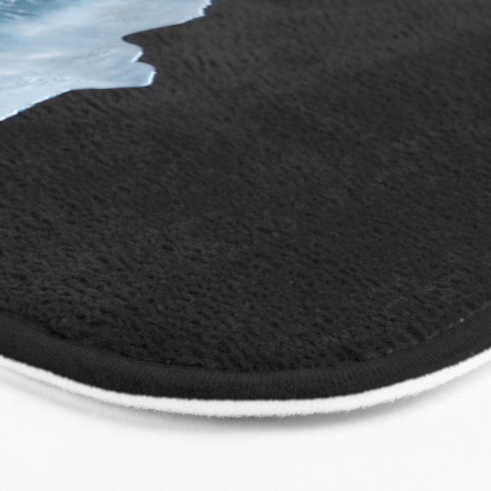 Minimalist wave crashing on a black sand beach in Iceland â Ocean Landscape Photography Bath Mat Gallery Image 3