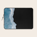 Minimalist wave crashing on a black sand beach in Iceland â Ocean Landscape Photography Laptop Sleeve Gallery Image 1