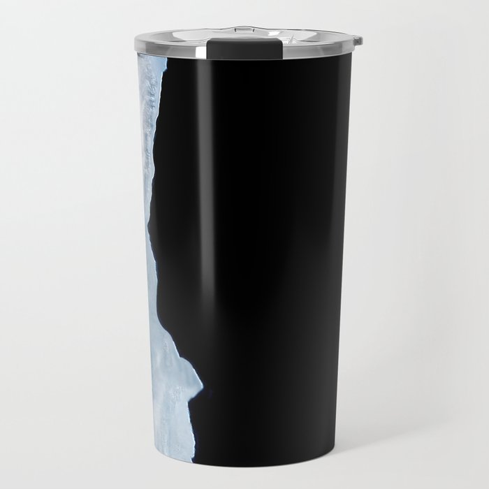 Minimalist wave crashing on a black sand beach in Iceland â Ocean Landscape Photography Travel Mug Gallery Image 1