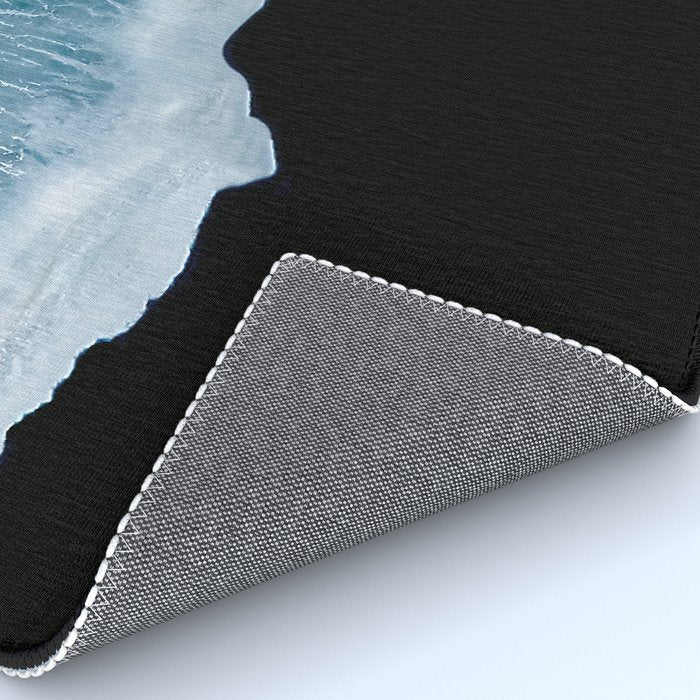 Minimalist wave crashing on a black sand beach in Iceland â Ocean Landscape Photography Rug Gallery Image 4