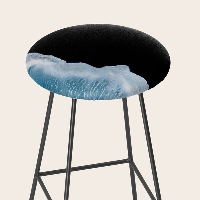 Minimalist wave crashing on a black sand beach in Iceland â Ocean Landscape Photography Stool Gallery Image 2