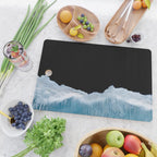 Minimalist wave crashing on a black sand beach in Iceland â Ocean Landscape Photography Cutting Board Gallery Image 2