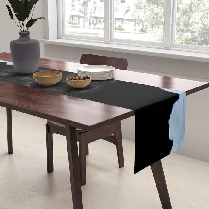 Minimalist wave crashing on a black sand beach in Iceland â Ocean Landscape Photography Table Runner Gallery Image 2