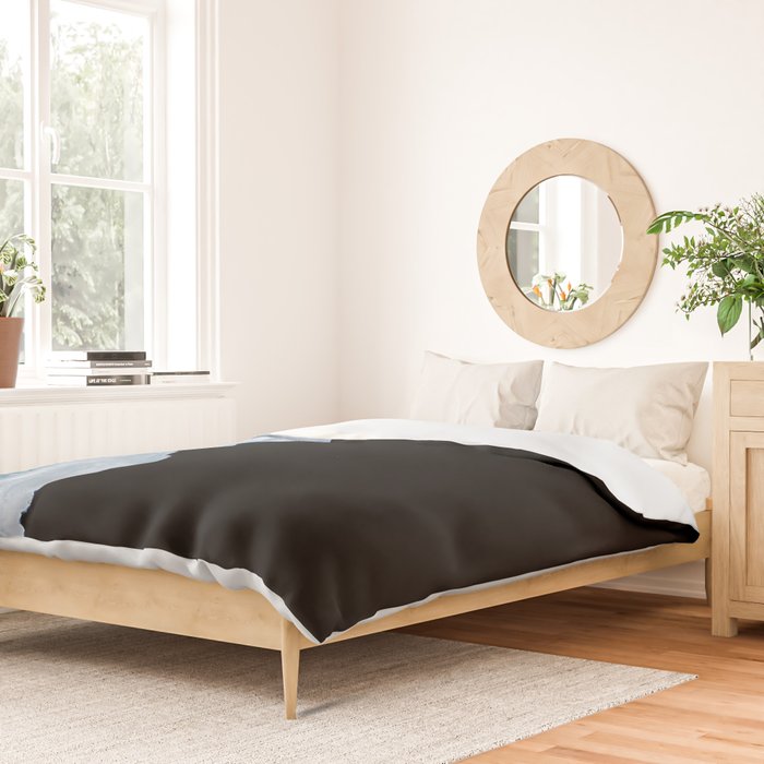 Minimalist wave crashing on a black sand beach in Iceland â Ocean Landscape Photography Duvet Cover Gallery Image 2