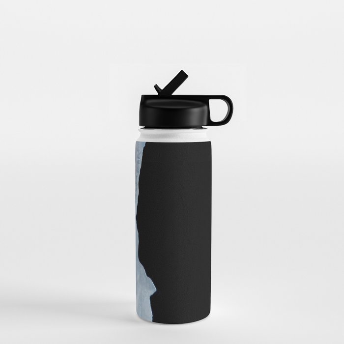 Minimalist wave crashing on a black sand beach in Iceland â Ocean Landscape Photography Water Bottle Gallery Image 1