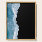 Minimalist wave crashing on a black sand beach in Iceland â Ocean Landscape Photography Serving Tray Gallery Image 1