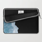 Minimalist wave crashing on a black sand beach in Iceland â Ocean Landscape Photography Laptop Sleeve Gallery Image 2