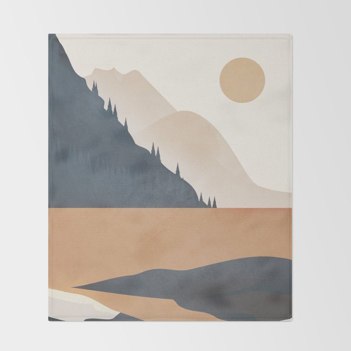 Minimalistic Landscape IV Throw Blanket Gallery Image 2