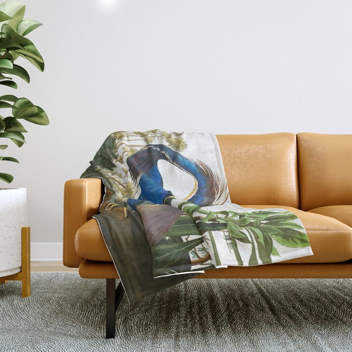 John James Audubon - Louisiana Heron Throw Blanket Gallery Image 1