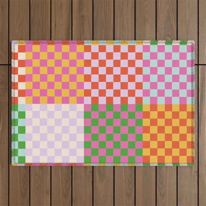 Happy patchwork Outdoor Rug Gallery Image 1