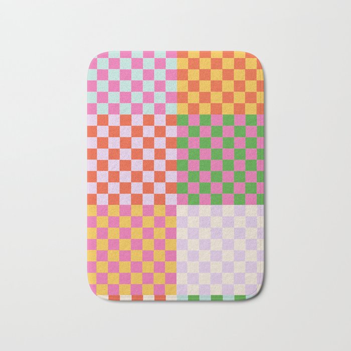 Happy patchwork Bath Mat Gallery Image 1