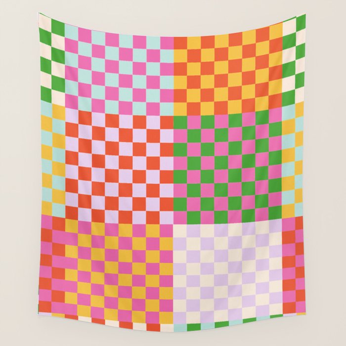 Happy patchwork Wall Tapestry Gallery Image 1