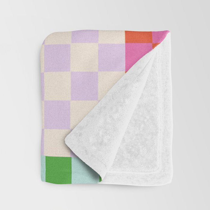 Happy patchwork Throw Blanket Gallery Image 3