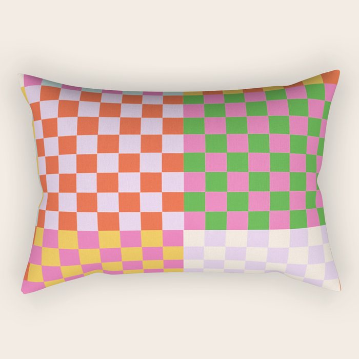 Happy patchwork Rectangular Pillow Gallery Image 1