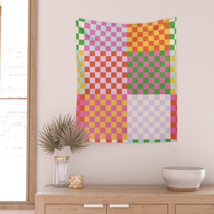 Happy patchwork Wall Tapestry Gallery Image 2