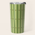 Stripes and Dots geometric pattern sage green Travel Mug Gallery Image 2