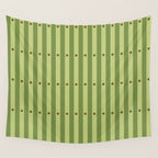 Stripes and Dots geometric pattern sage green Wall Tapestry Gallery Image 4
