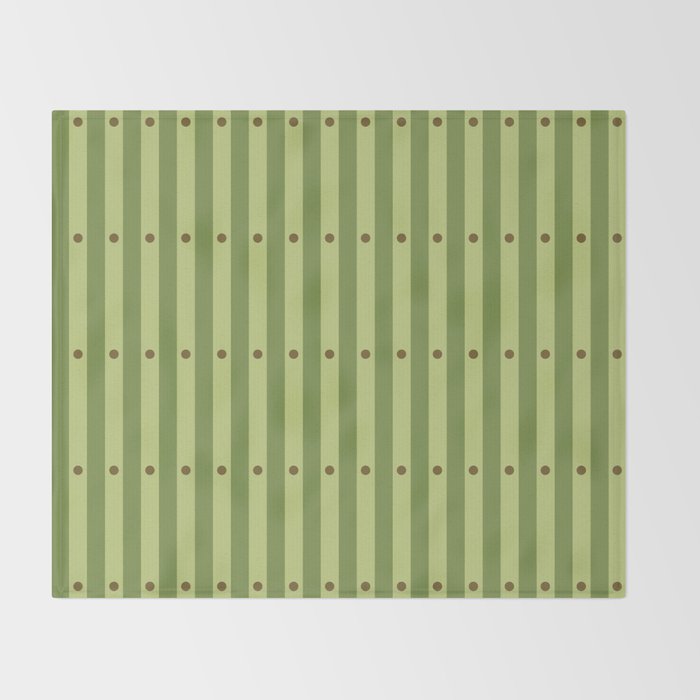 Stripes and Dots geometric pattern sage green Throw Blanket Gallery Image 2