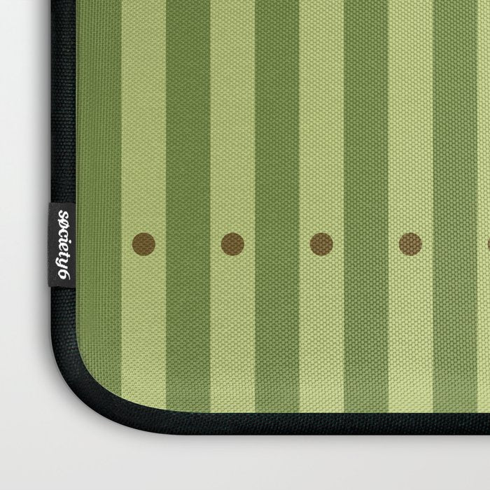 Stripes and Dots geometric pattern sage green Laptop Sleeve Gallery Image 3