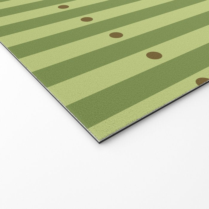 Stripes and Dots geometric pattern sage green Welcome Mat Gallery Image 2