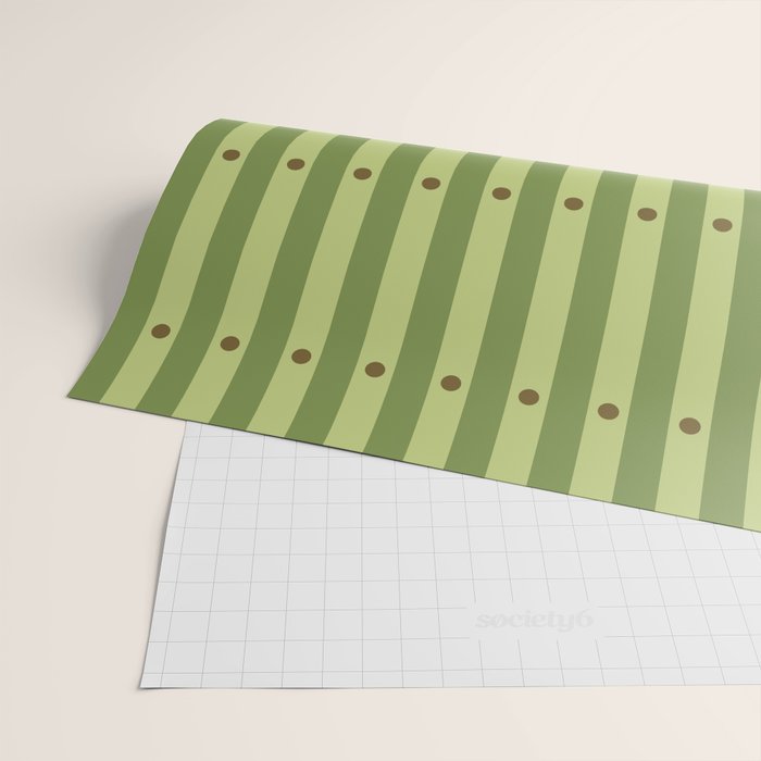 Stripes and Dots geometric pattern sage green Wrapping Paper Gallery Image 2