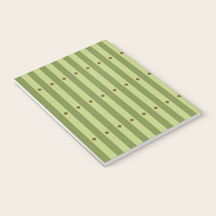 Stripes and Dots geometric pattern sage green Notebook Gallery Image 3