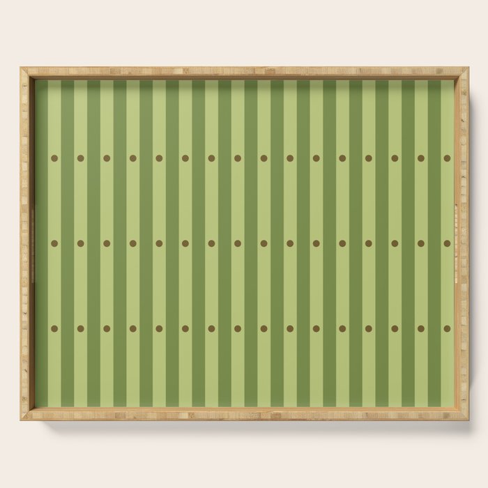 Stripes and Dots geometric pattern sage green Serving Tray Gallery Image 1