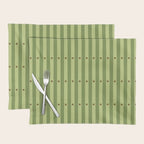 Stripes and Dots geometric pattern sage green Placemat Gallery Image 1