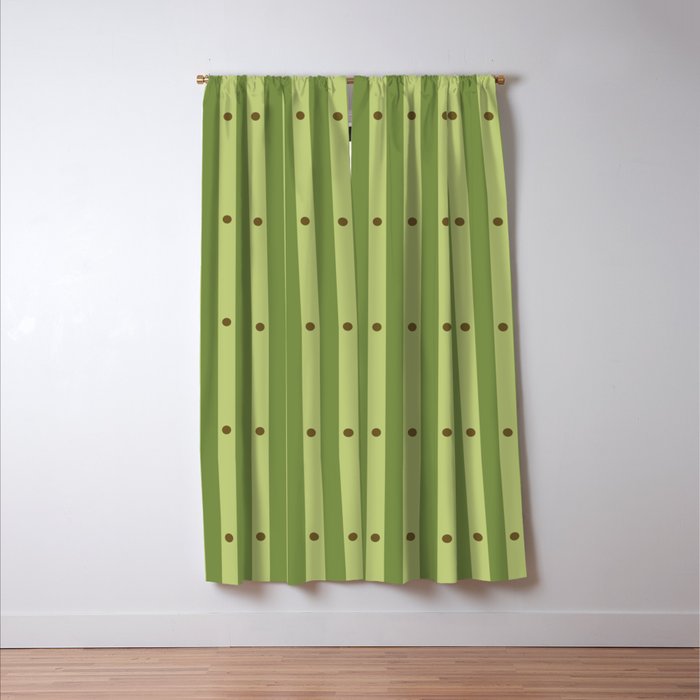 Stripes and Dots geometric pattern sage green Window Curtain Gallery Image 3