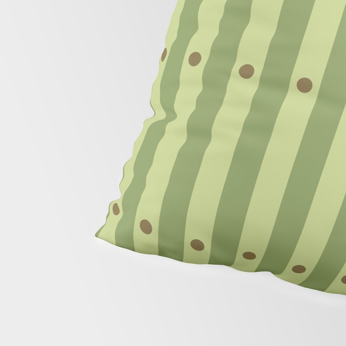 Stripes and Dots geometric pattern sage green Pillow Sham Gallery Image 4