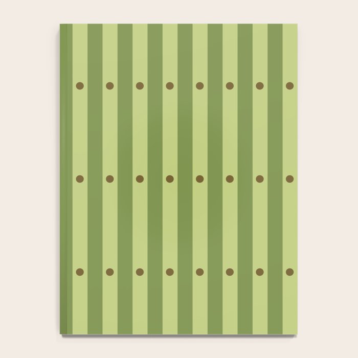 Stripes and Dots geometric pattern sage green Notebook Gallery Image 4