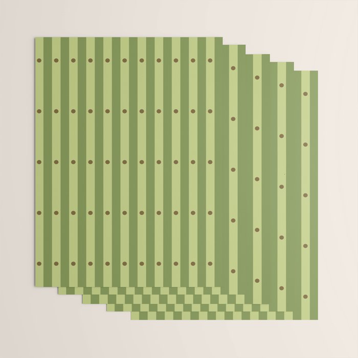 Stripes and Dots geometric pattern sage green Wrapping Paper Gallery Image 3