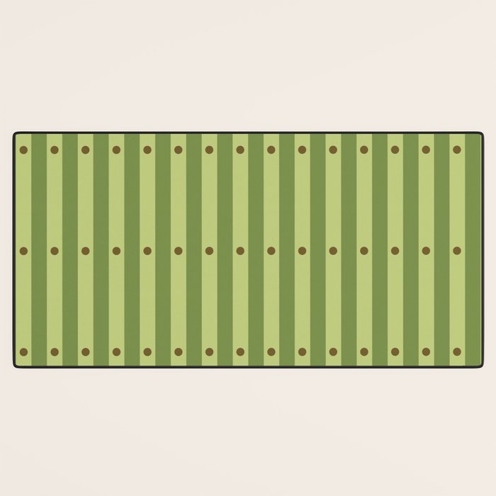 Stripes and Dots geometric pattern sage green Desk Mat Gallery Image 3