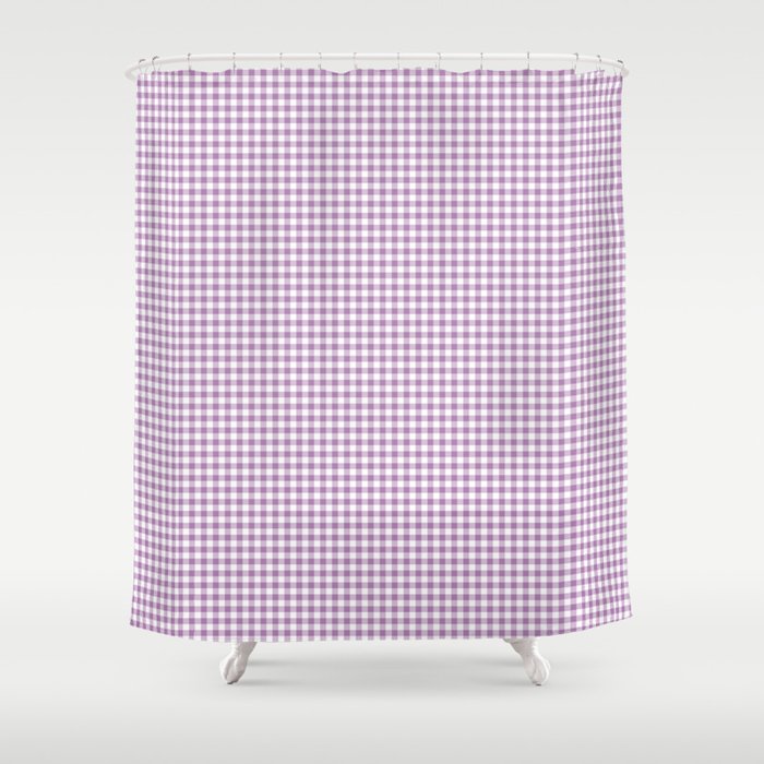 Lilac Gingham Check Shower Curtain Gallery Image 1