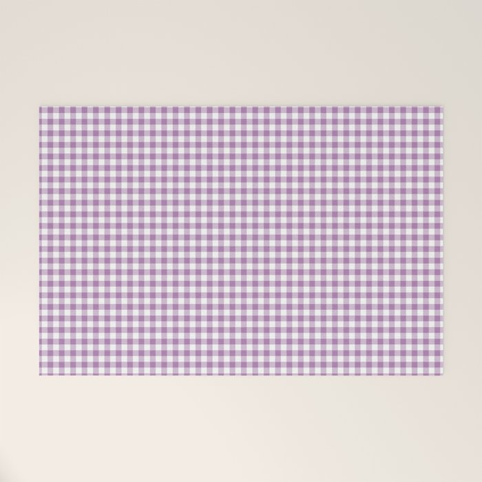 Lilac Gingham Check Welcome Mat Gallery Image 1