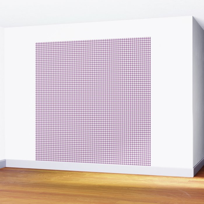Lilac Gingham Check Wall Mural Gallery Image 2