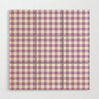 Lilac Gingham Check Wood Wall Art Gallery Image 1