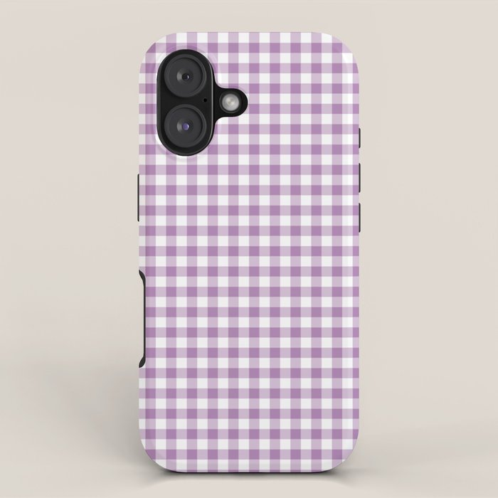 Lilac Gingham Check iPhone Case Gallery Image 1