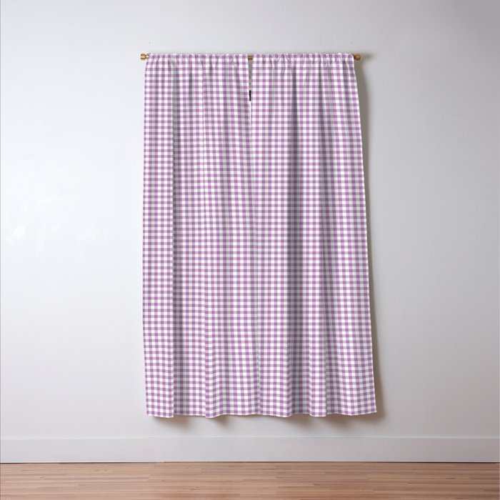 Lilac Gingham Check Window Curtain Gallery Image 3