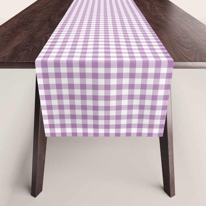 Lilac Gingham Check Table Runner Gallery Image 1