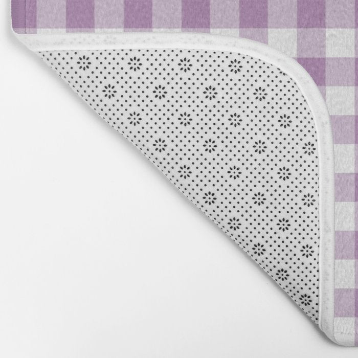 Lilac Gingham Check Bath Mat Gallery Image 2