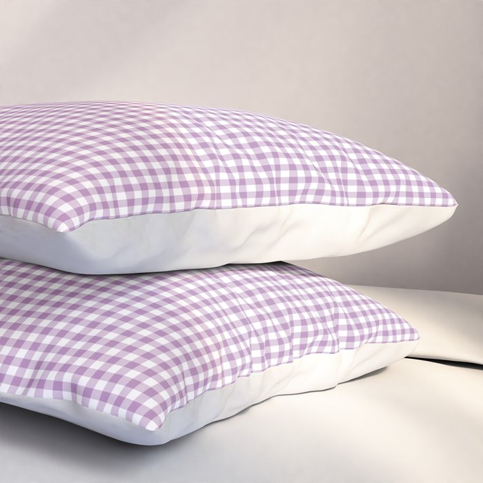 Lilac Gingham Check Pillow Sham Gallery Image 3