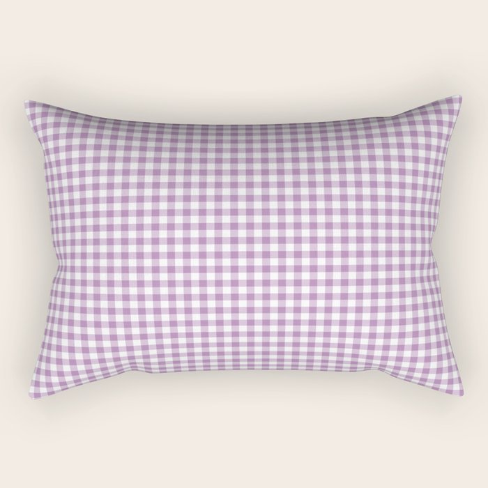 Lilac Gingham Check Rectangular Pillow Gallery Image 2